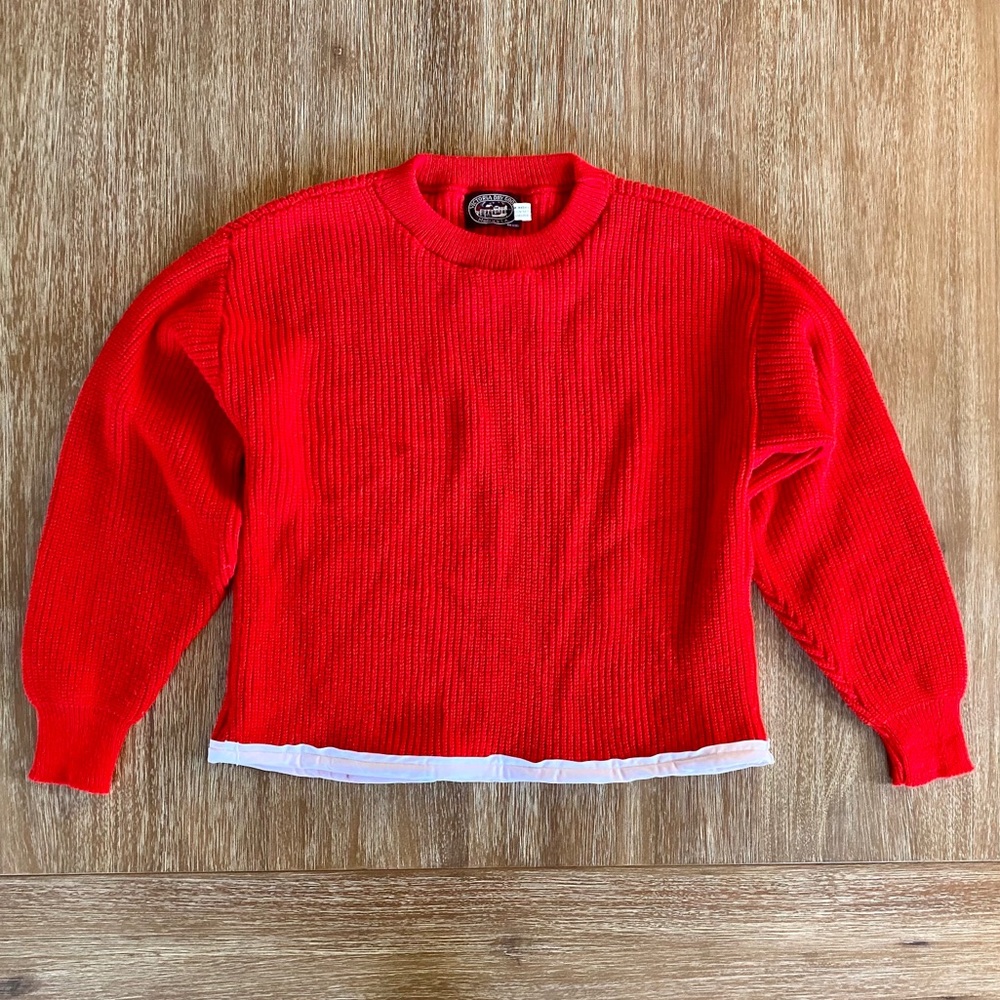 Vintage Victoria Dry Goods Red Ribbed Sweater